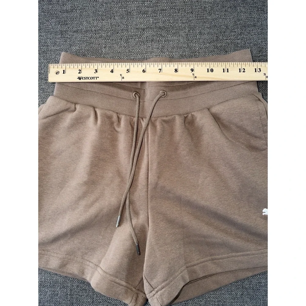Puma Wardrobe ESS Shorts Women's Small Totally Taupe NWT Drawstring Casual